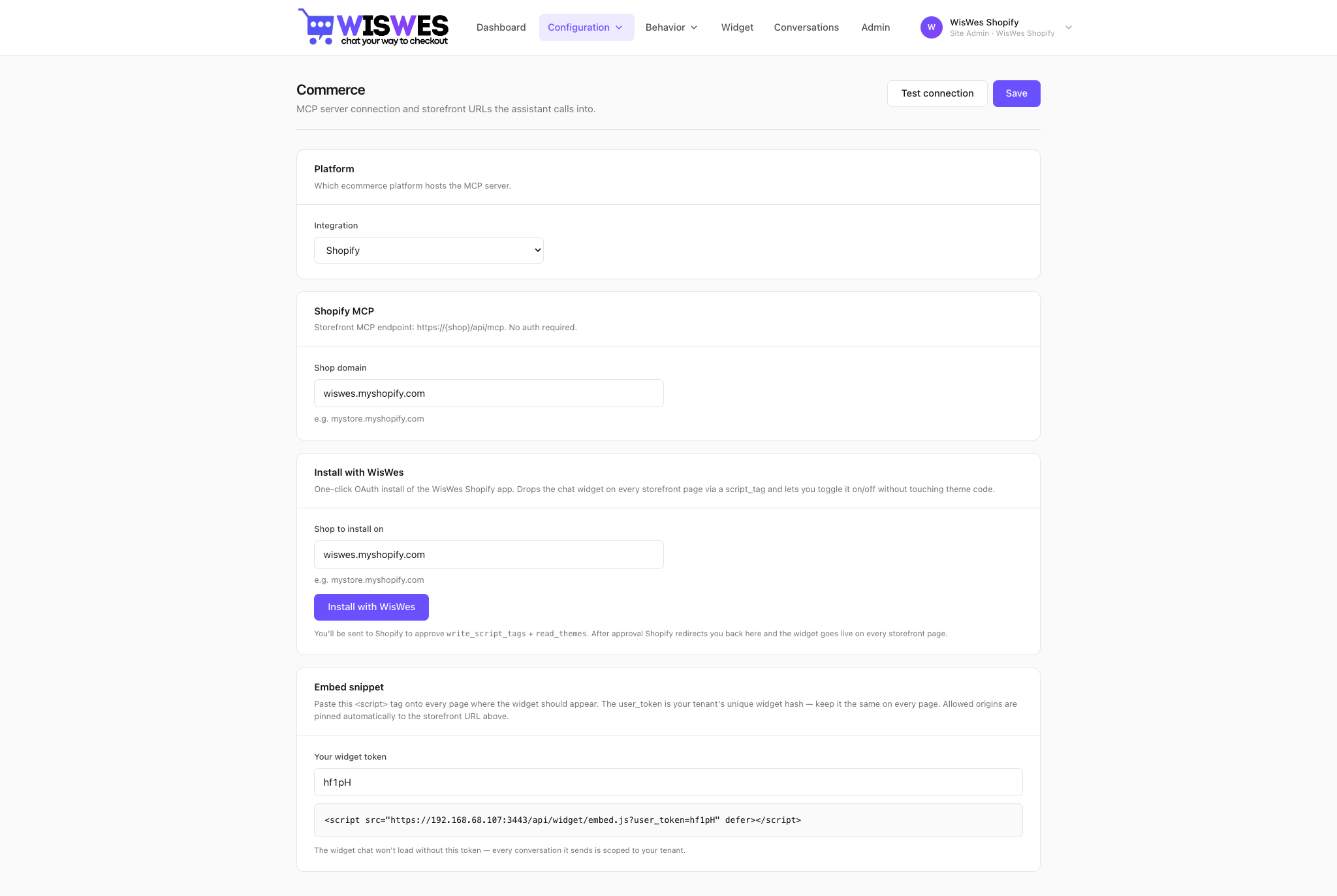 Commerce configuration